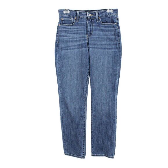 Levi Strauss Jean Slim Boot Cut Whiskering Mid Rise Blue Med Wash Women's  4M - Picture 1 of 9